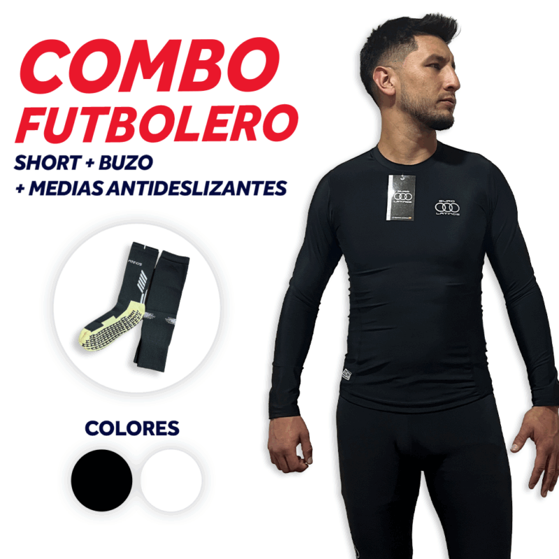 Combo Futbolero (Short + Buzo + Medias Antideslizantes)