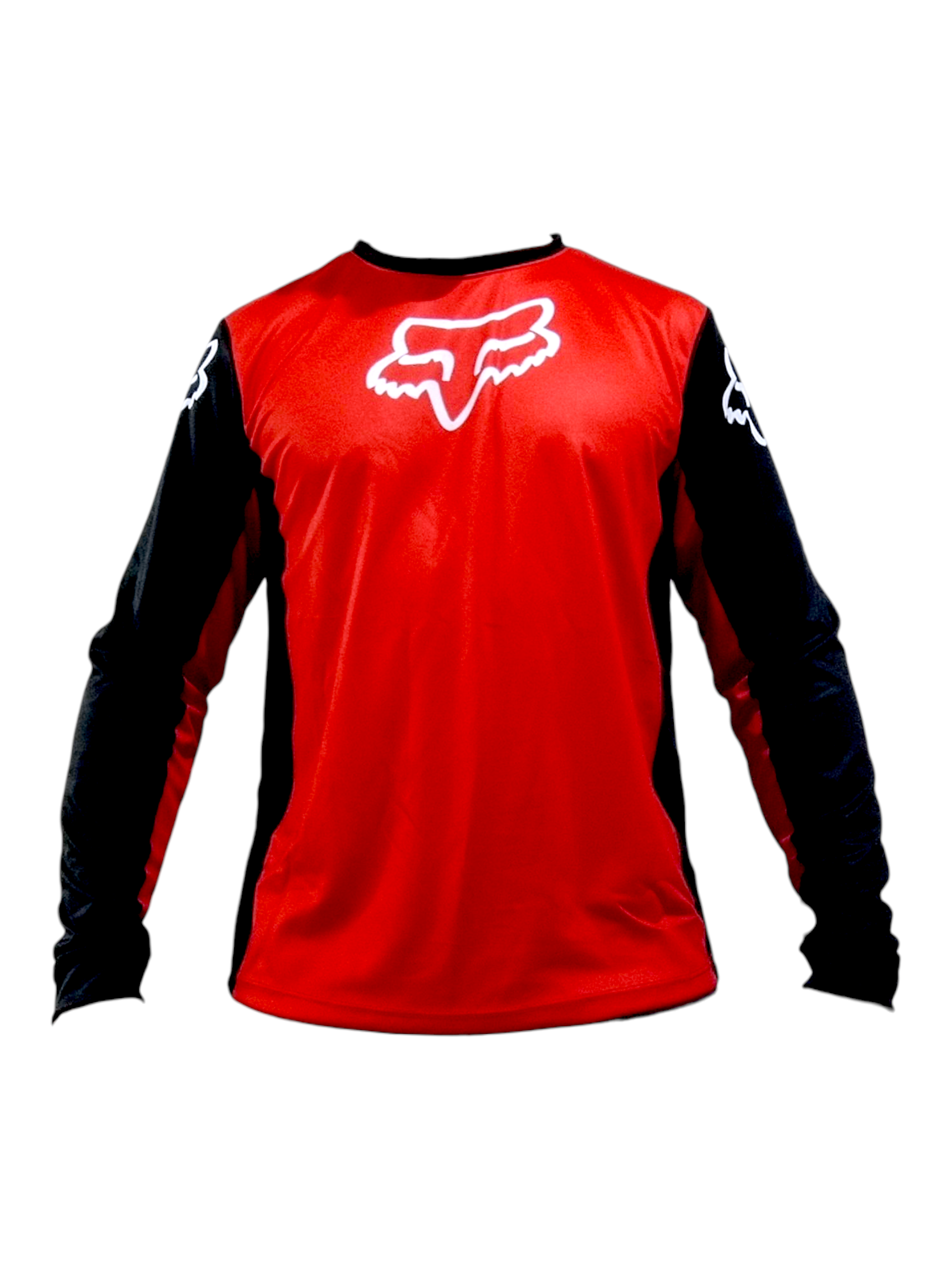 Jersey Deportivo Profesional Microperforado con Protección UV – Ideal Motocross y Uso Urbano Fox Red
