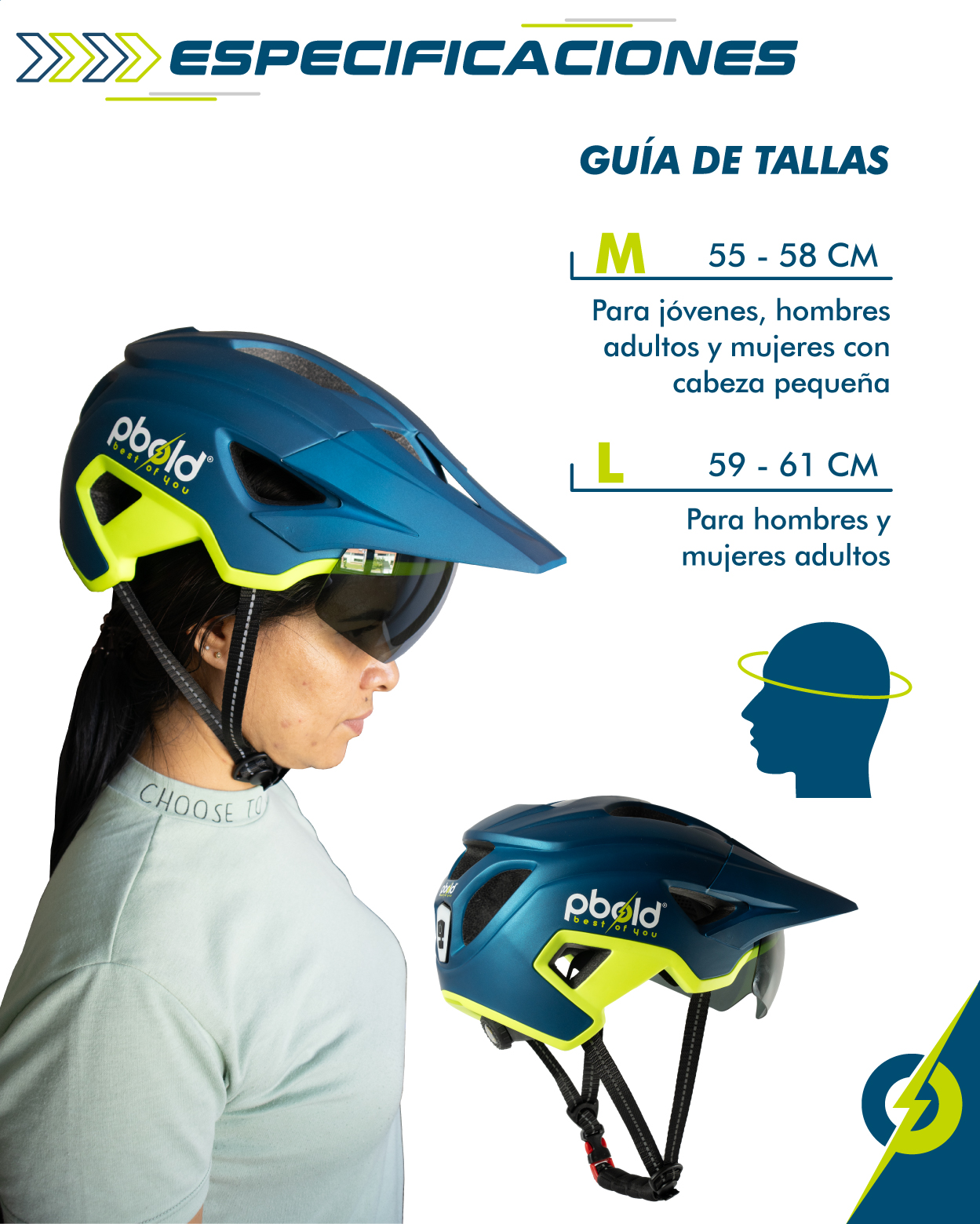 Casco para Ciclismo MTB y Ruta con Visera talla L – Protección Certificada, Ajuste Cómodo y Ventilación Avanzada - Imagen 4