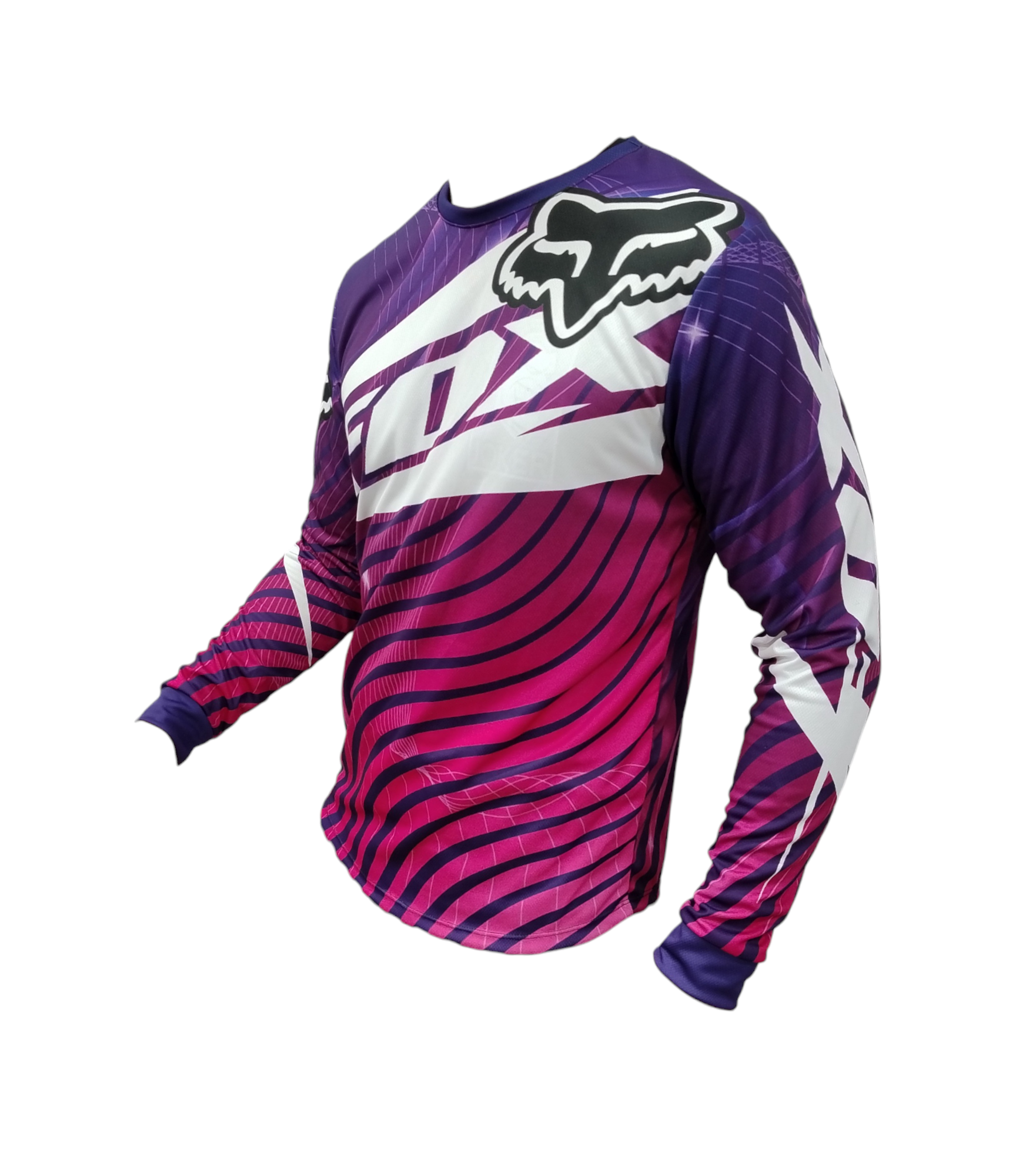 Jersey Deportivo Línea Profesional FOX PURPLE – Frescura, Secado Rápido y Protección UV +30