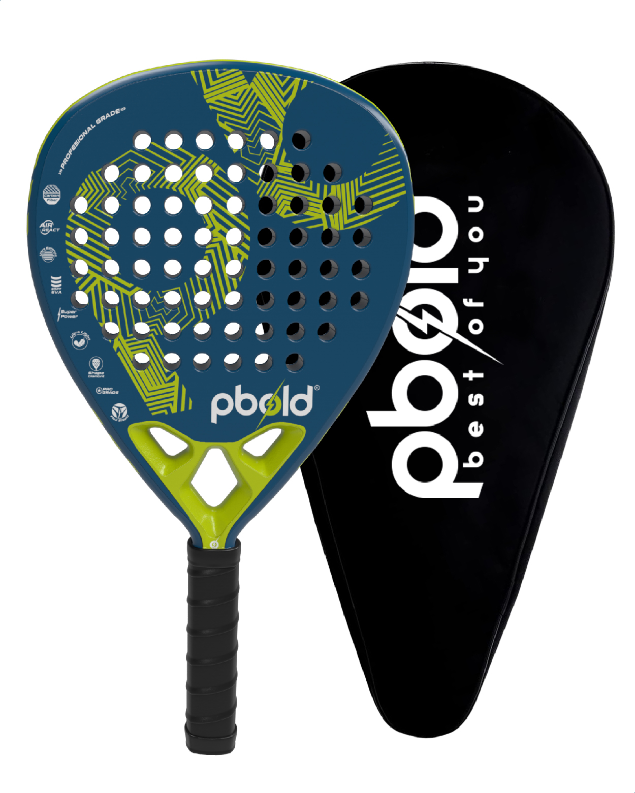 Raqueta de Pádel en Fibra de Carbono Profesional + Estuche