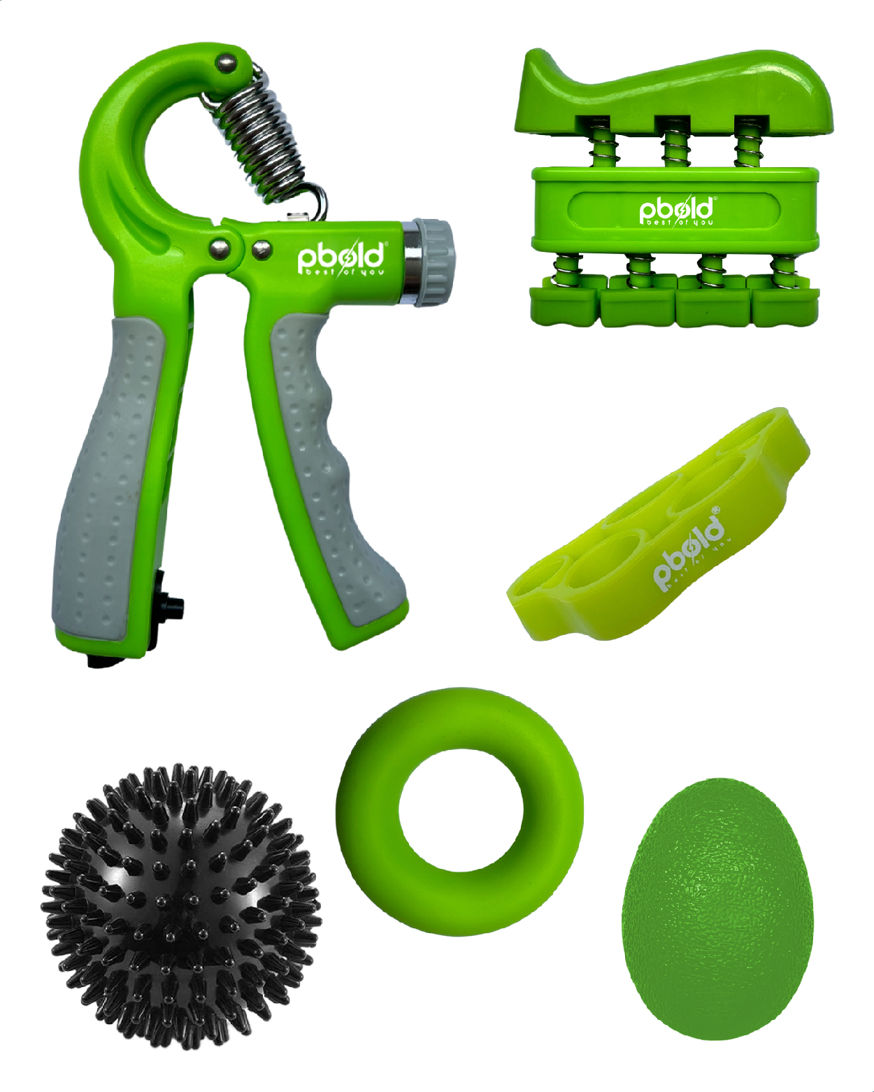 Kit Hand Grip X6 Ejercitadores Mano Muñeca Antebrazo