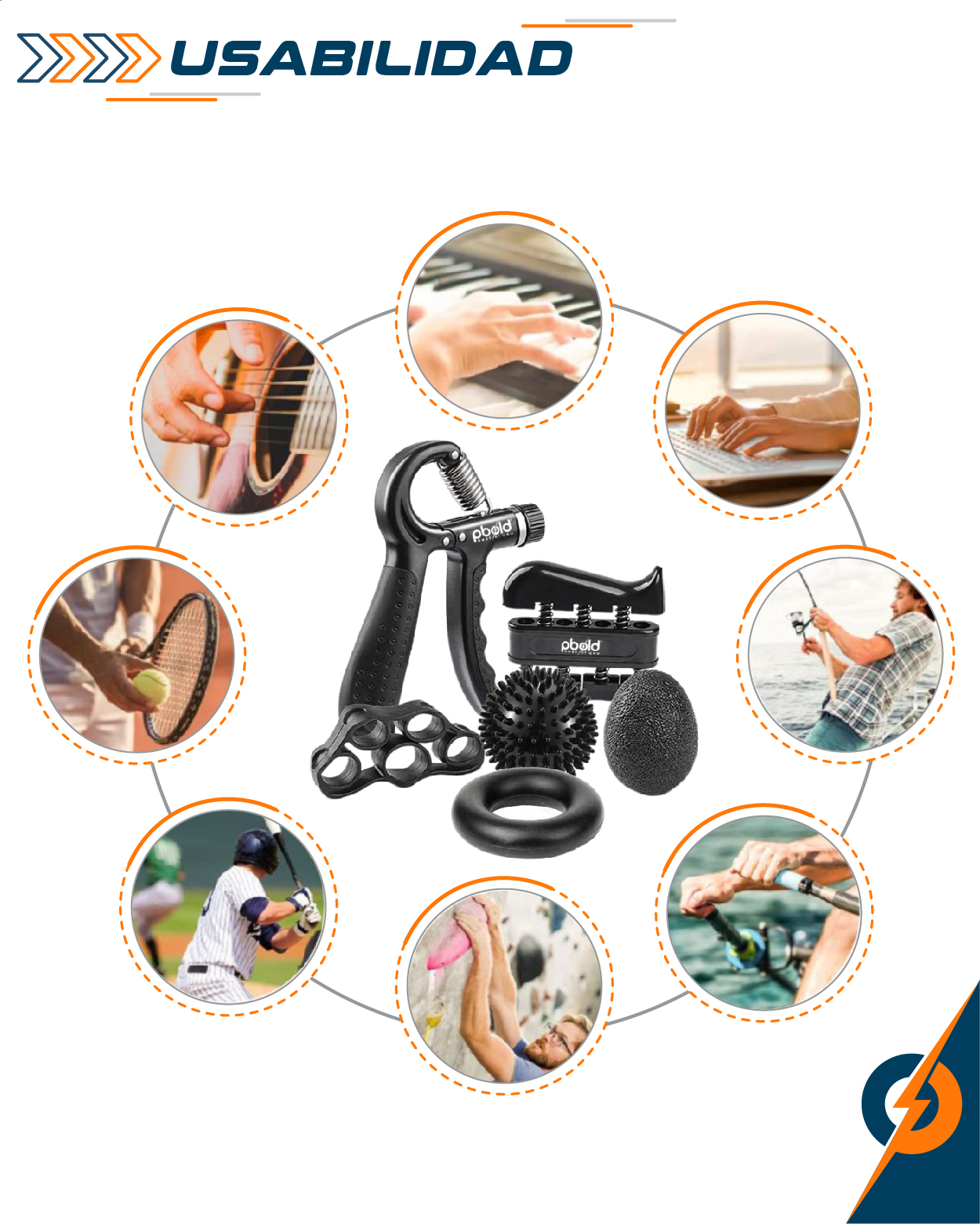 Kit Hand Grip X6 Ejercitadores Mano Muñeca Antebrazo - Imagen 6