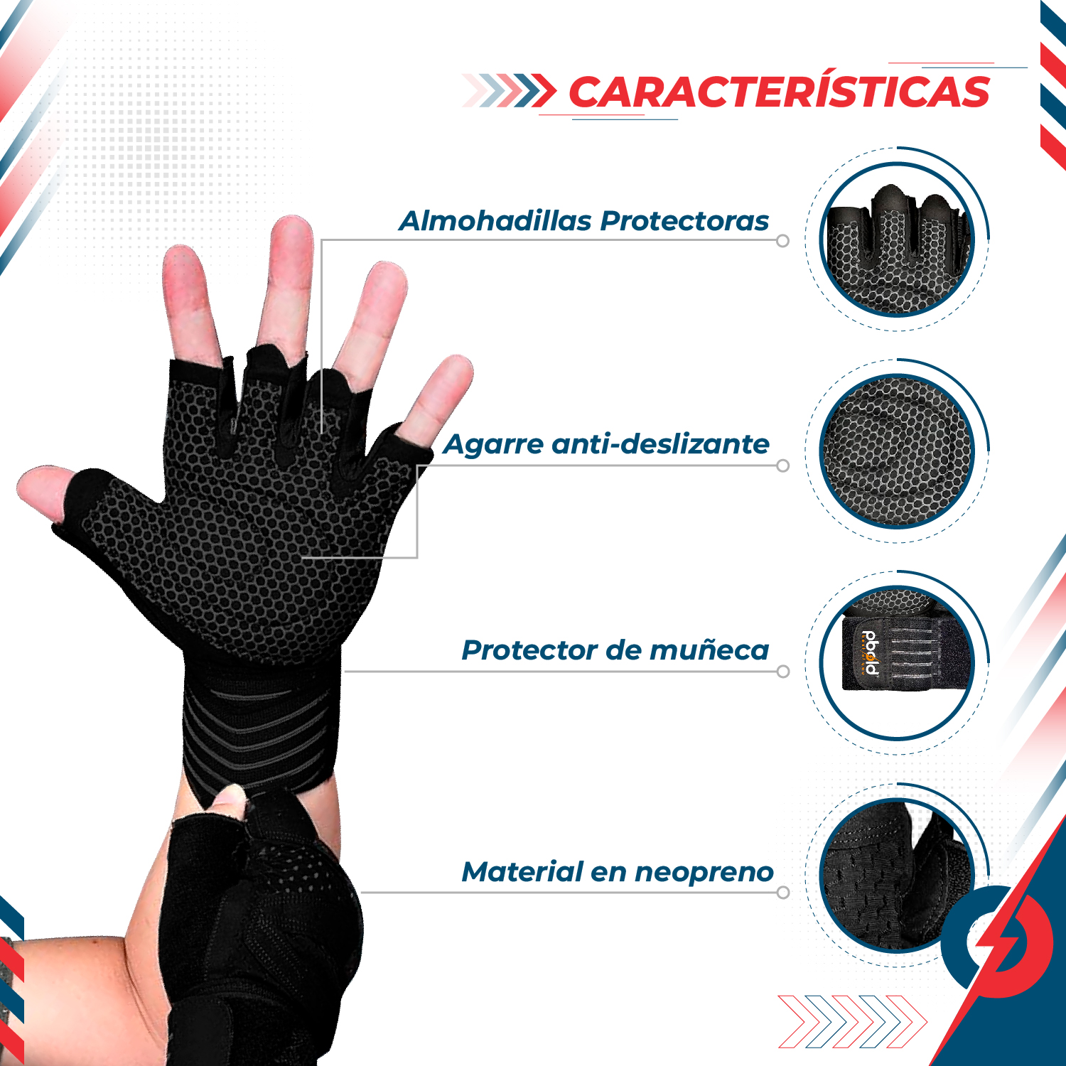 Guantes Fitness Crossfit con Muñequera – Gym Gloves Antideslizantes para Pesas y Entrenamiento - Imagen 4