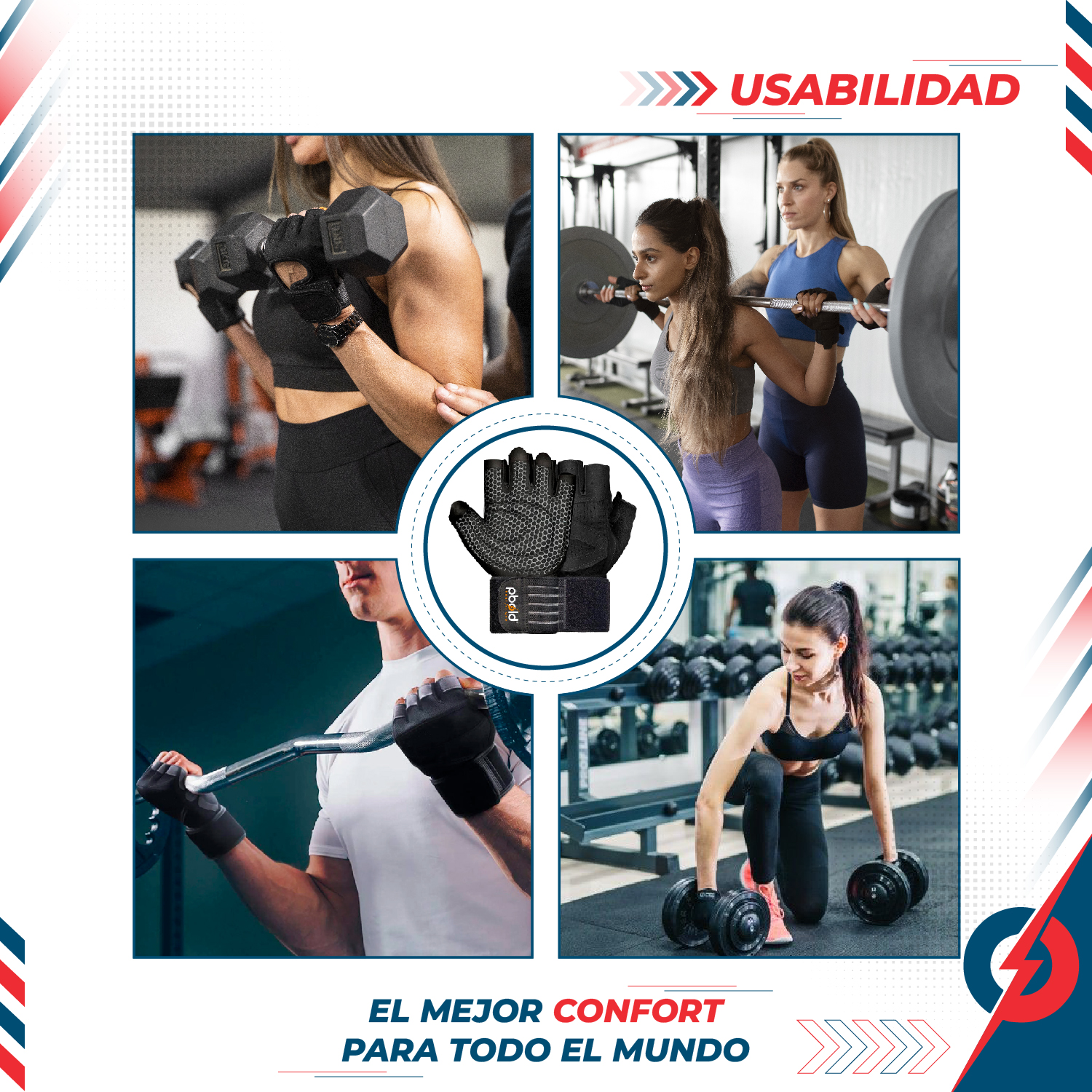 Guantes Fitness Crossfit con Muñequera – Gym Gloves Antideslizantes para Pesas y Entrenamiento - Imagen 3