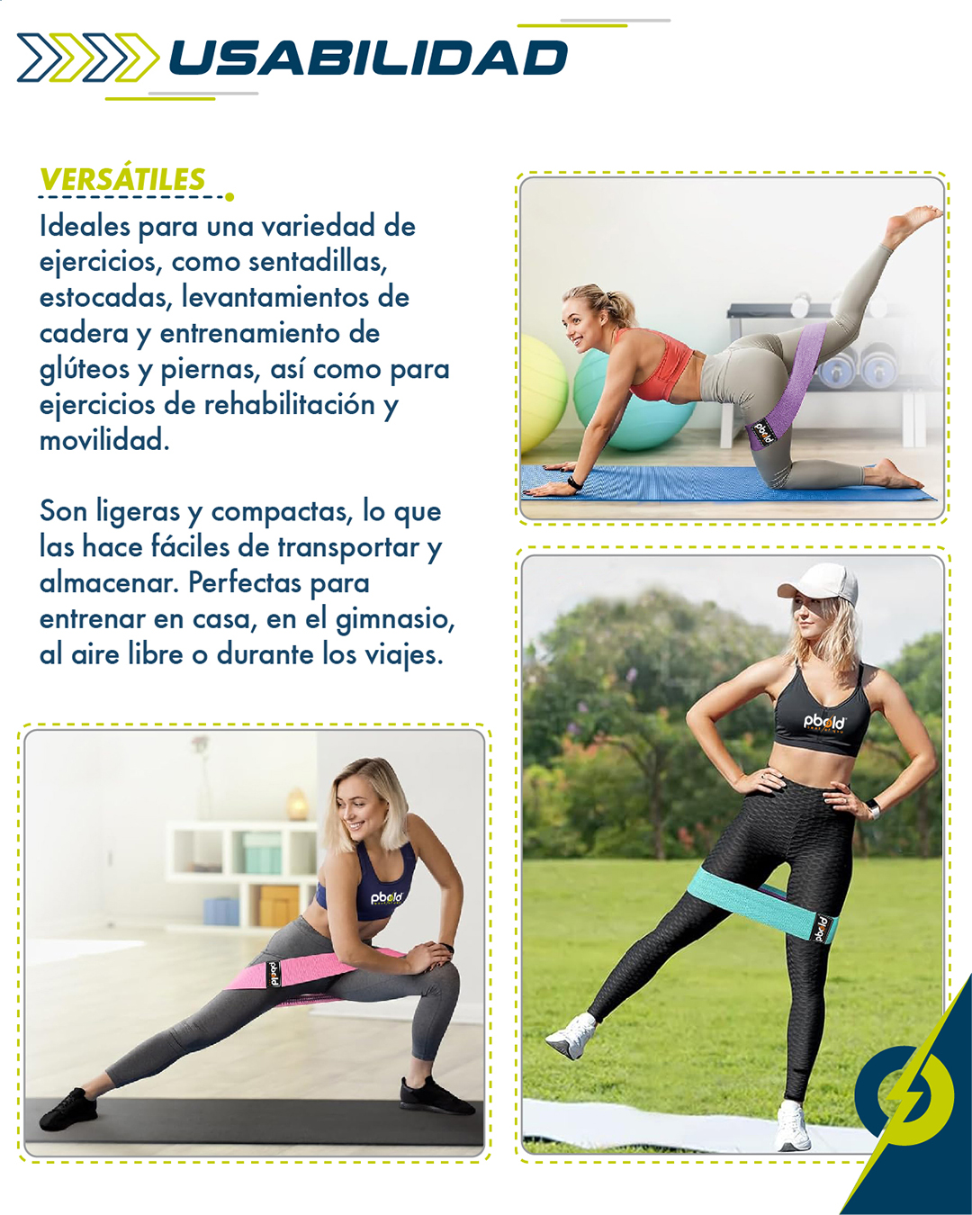 Bandas Elásticas de Resistencia en Tela Antideslizante – Entrenamiento Glúteos, Piernas y Fuerza - Imagen 7