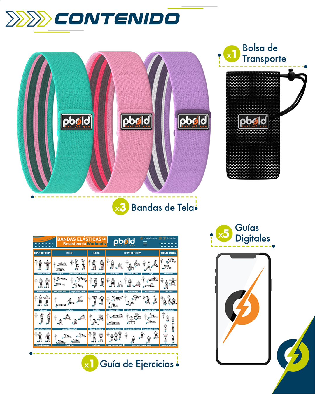 Bandas Elásticas de Resistencia en Tela Antideslizante – Entrenamiento Glúteos, Piernas y Fuerza - Imagen 6