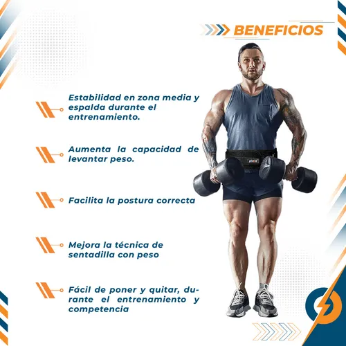 Cinturón Gym Levantamiento Pesas Negro - Imagen 3