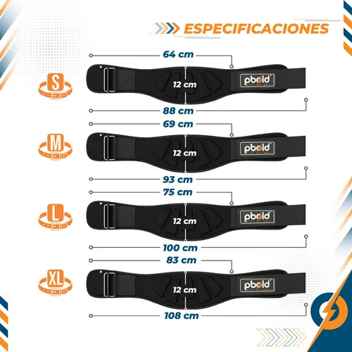 Cinturón Gym Levantamiento Pesas Negro - Imagen 4