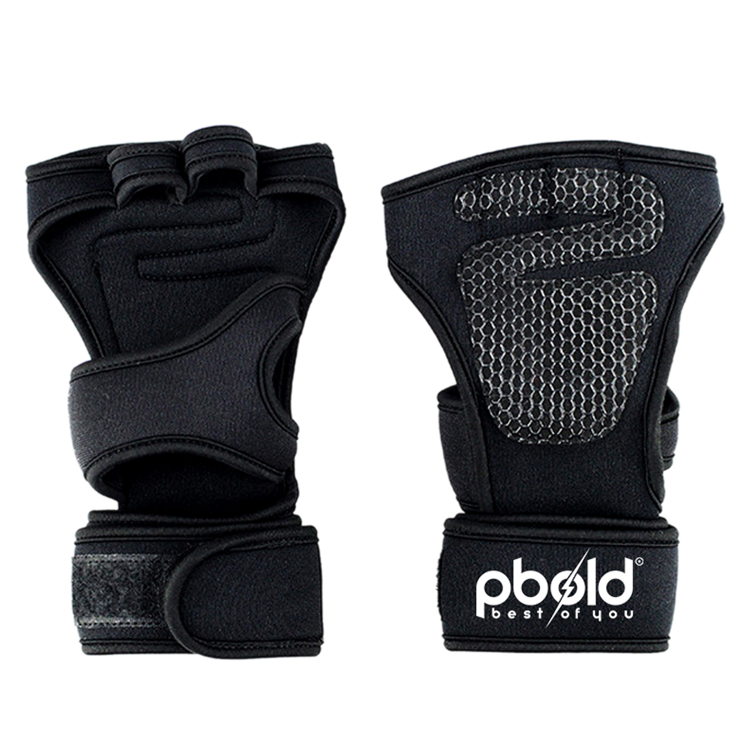 Guantes Gym Con Muñequera Negro S