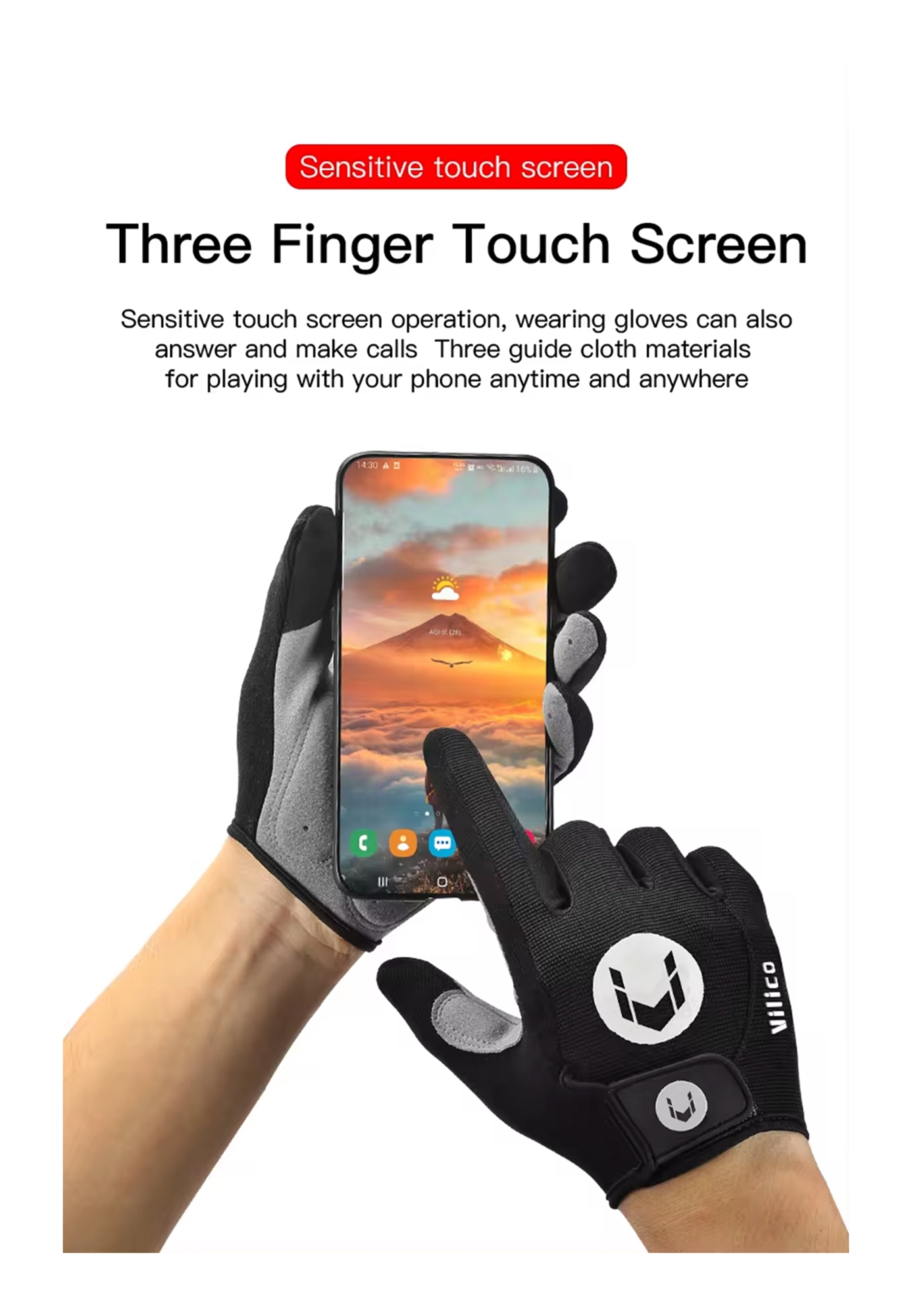 Guantes Deportivos Arbot Unisex Táctiles Antideslizantes – Ciclismo, Gimnasio y Running - Imagen 3