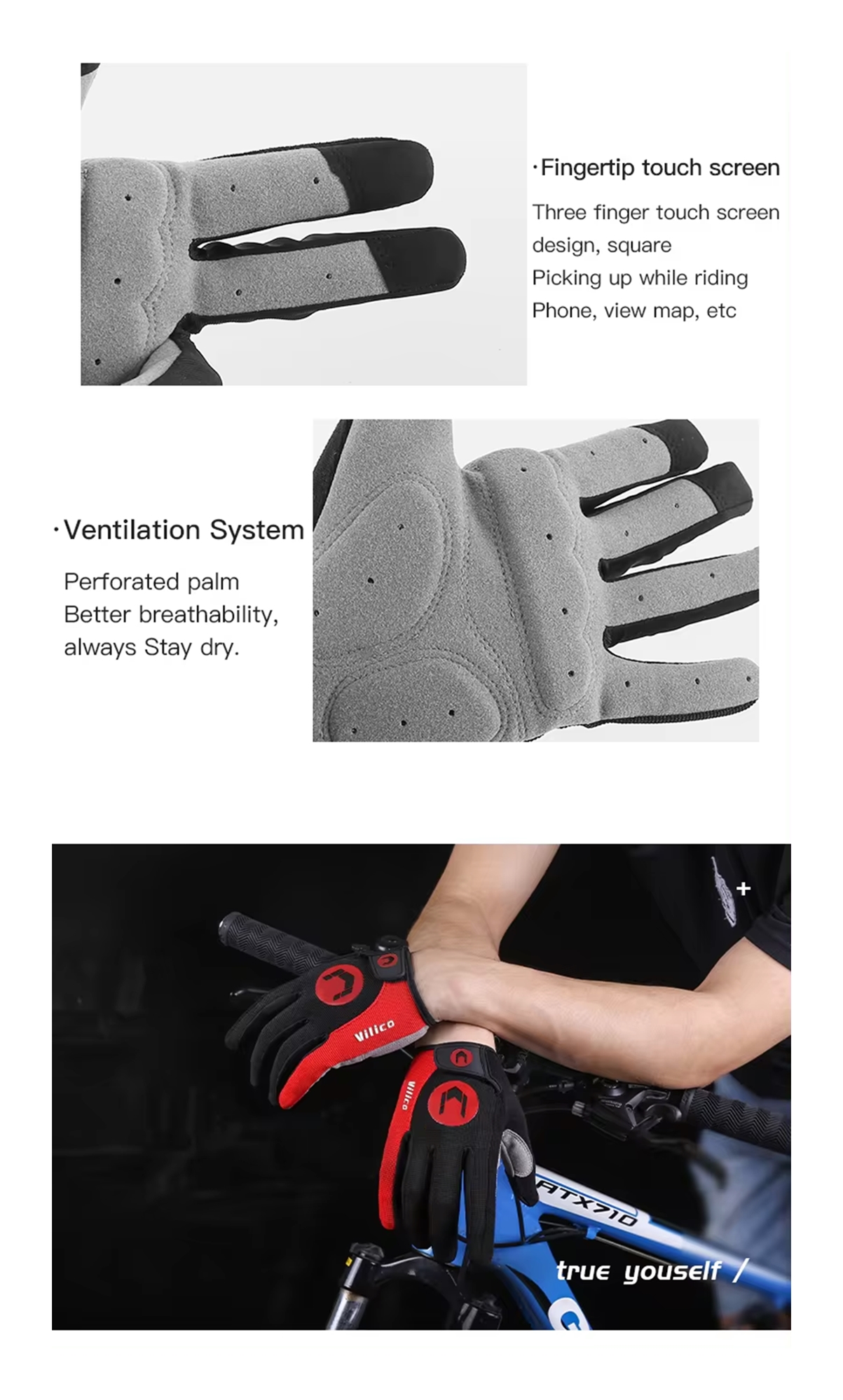 Guantes Deportivos Arbot Unisex Táctiles Antideslizantes – Ciclismo, Gimnasio y Running - Imagen 6